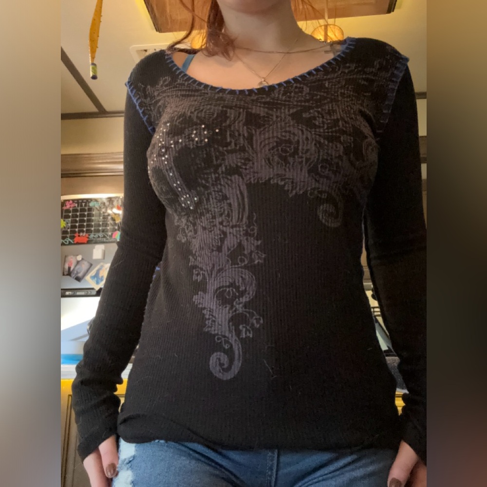 Bedazzled Cross long sleeve